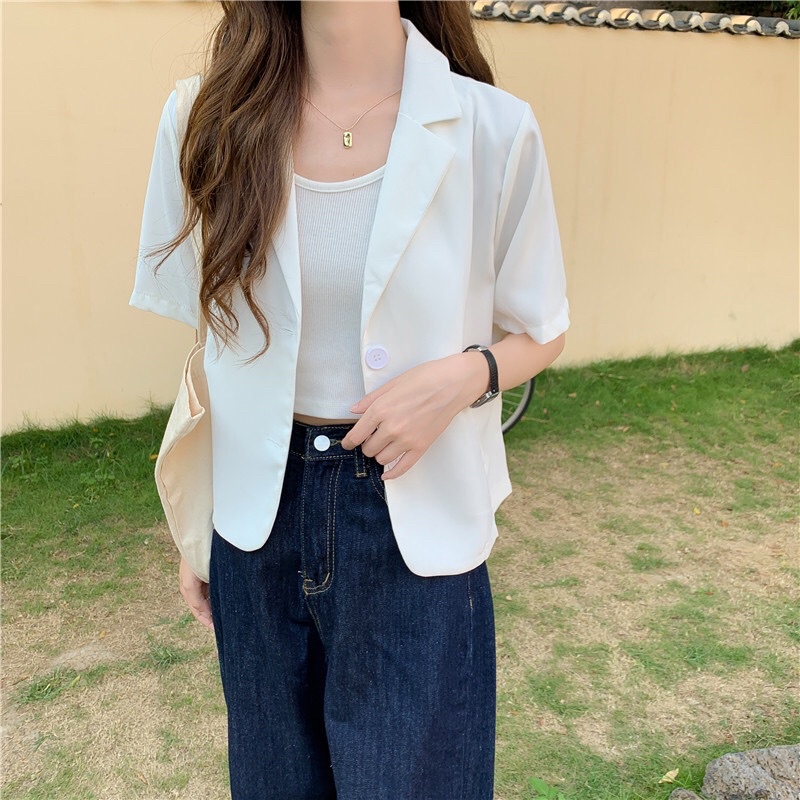 [Sẵn_Full tem xuất Hàn]  Áo Blazer Ngắn Tay, cam kết không nhăn, thời trang nhất | BigBuy360 - bigbuy360.vn