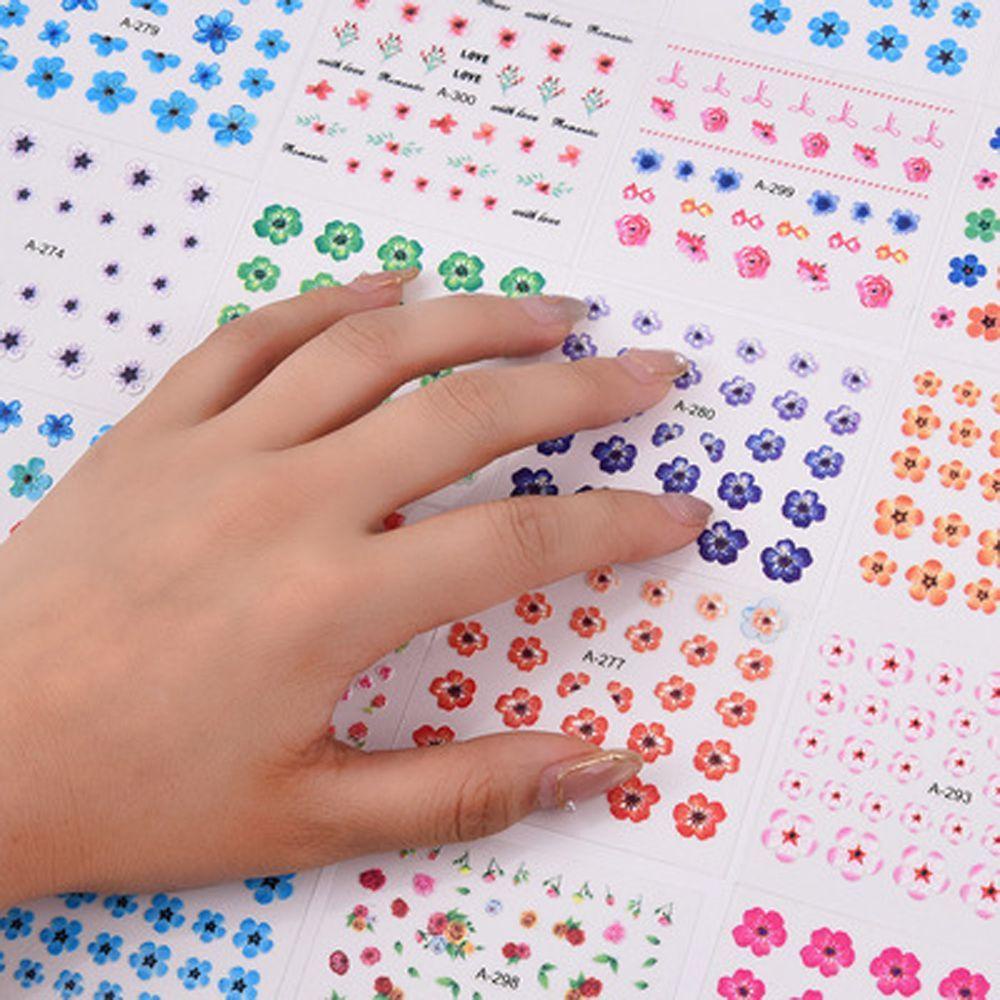Miếng Dán Trang Trí Móng Tay Tự Dính Họa Tiết Hoa DIY
