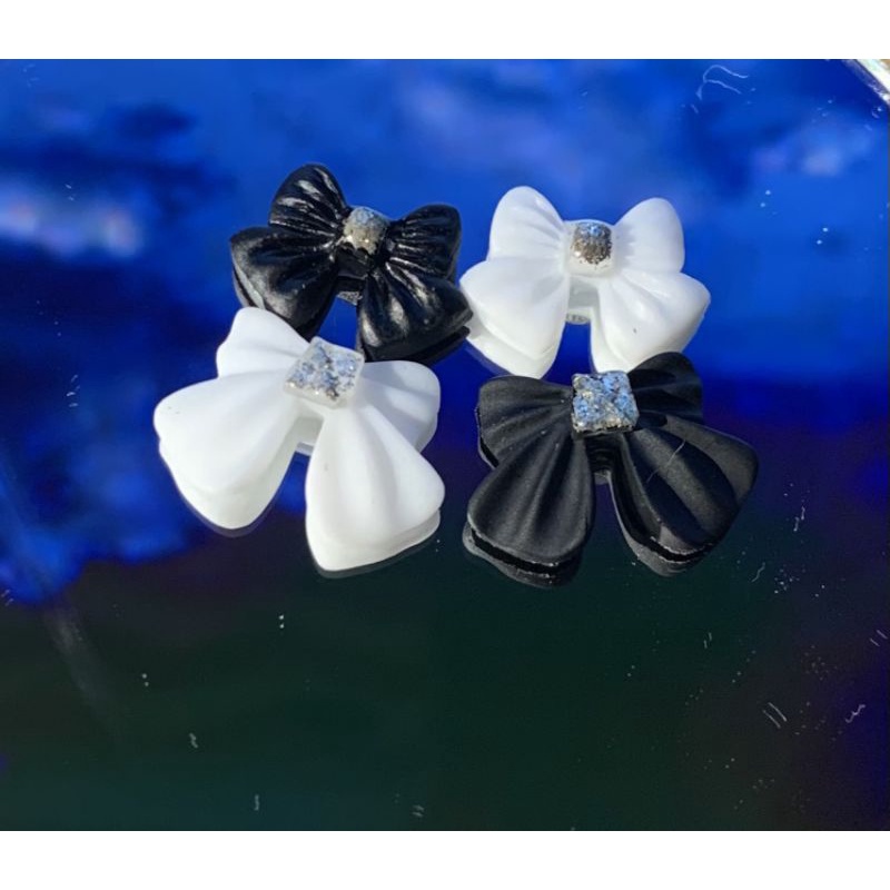 Charm nơ nhựa đính đá gắn móng