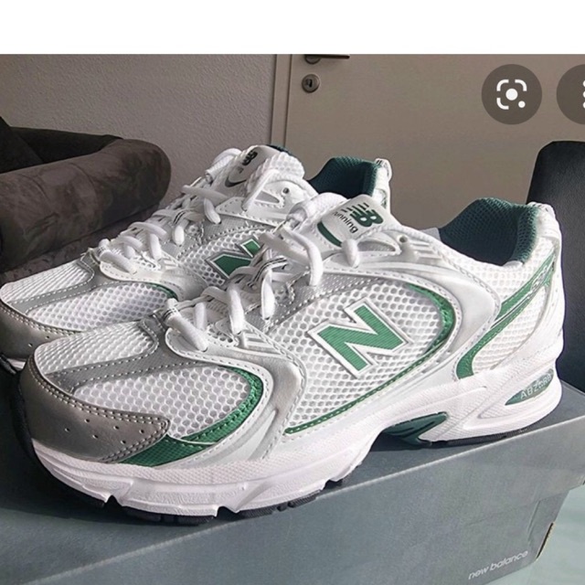 Giày thể thao sneaker NB New Balance 530 trắng xanh lá cây siêu mềm mịn