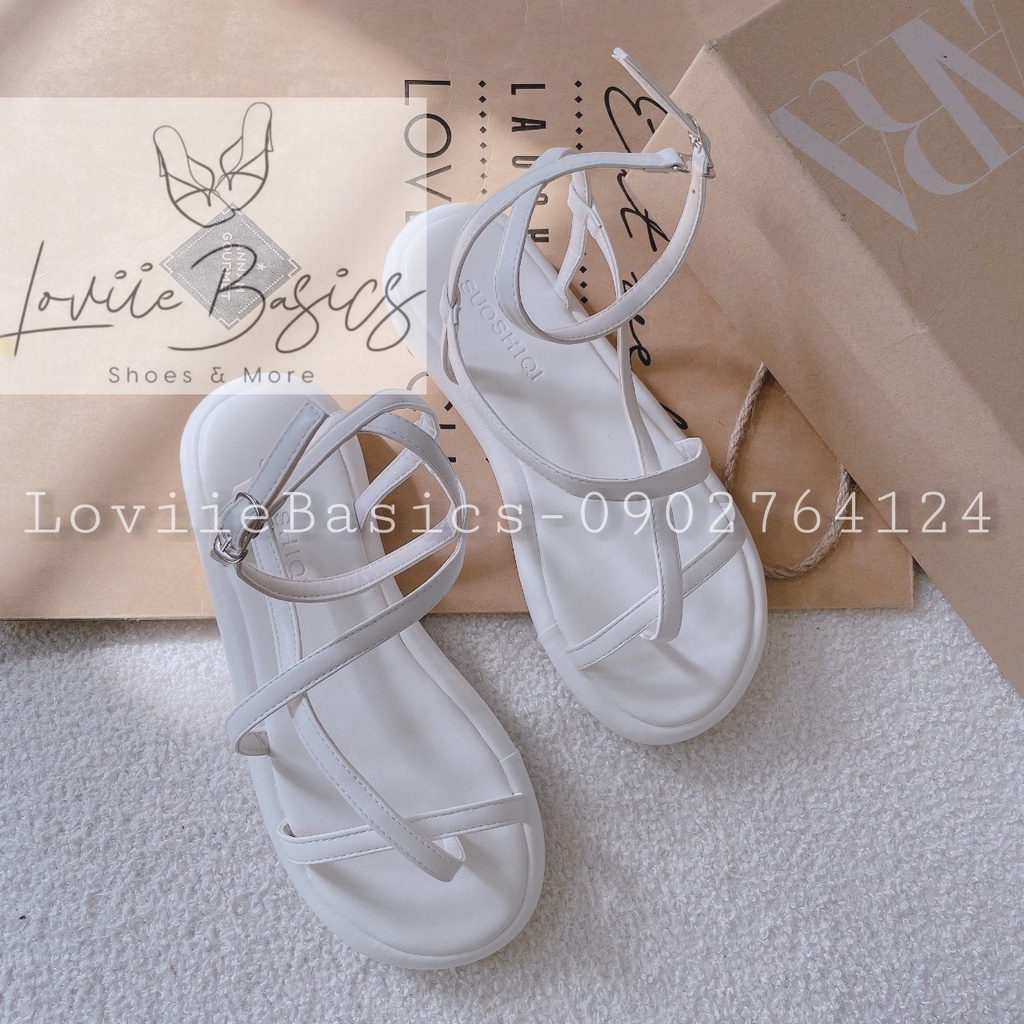 SANDAL BÁNH MÌ LOVIIE BASICS - GIÀY THỜI TRANG PHONG CÁCH NỮ TÍNH DÂY MẢNH XỎ NGÓN ĐẾ BẰNG S220830