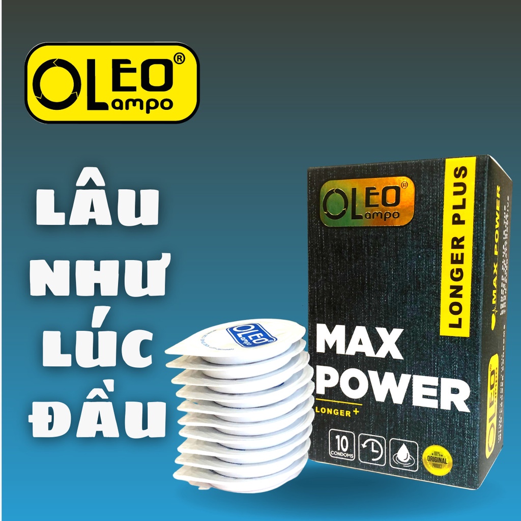 Bao cao su Max Power hộp 10 cái, bcs hương dâu gân gai cổ thắt kéo dài thời gian