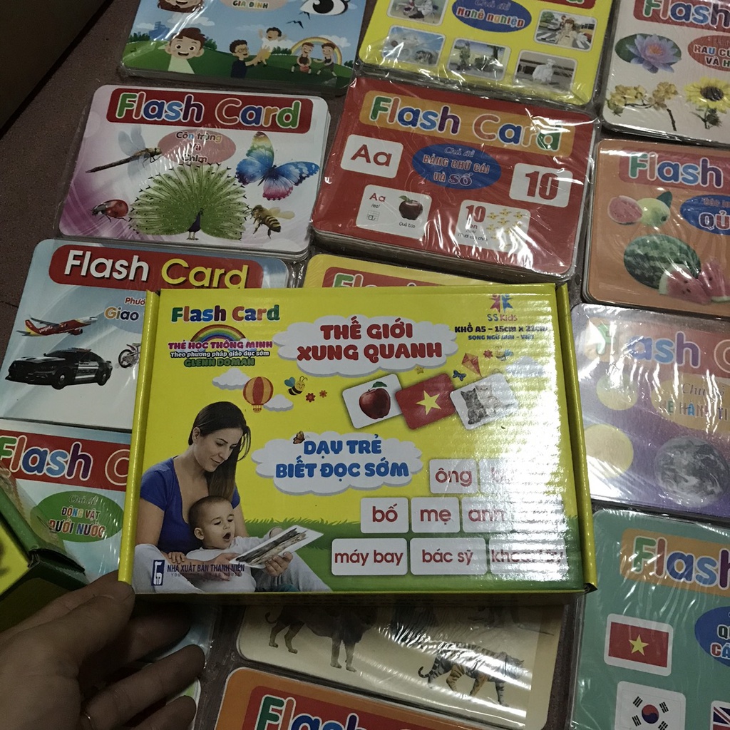 Bộ Thẻ Học Thông Minh 19 Chủ Đề  song ngữ A-V loại chuẩn Glenn Doman Flashcard cho bé từ 0-6 tuổi