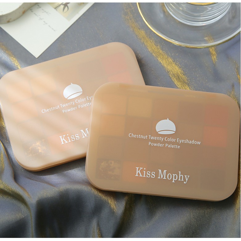 Bảng phấn mắt Kiss Mophy 20 màu lì và ánh nhũ kết hợp thời trang