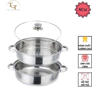 Nồi hấp inox 2 tầng 28cm-nồi đa năng