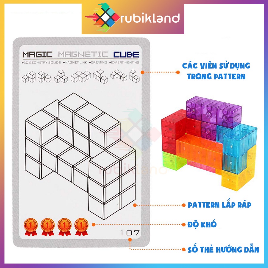 Khối Rubik Lắp Ráp Magic Magnetic Cube YongJun Nam Châm Trong Suốt Rubic Đồ Chơi Trí Tuệ Trẻ Em