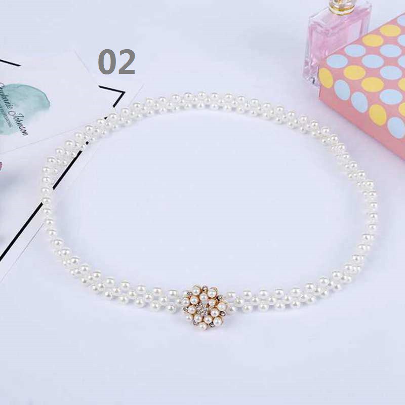 Thắt Lưng Dây Xích Phối Ngọc Trai Hình Trái Tim Thanh Lịch Cho Nữ