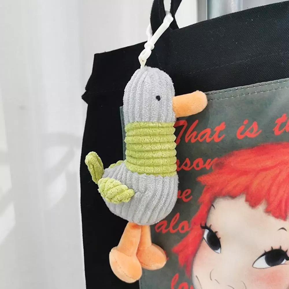 Móc Chìa Khóa Hình Vịt Con Nhồi Bông Dễ Thương Giá Đỡ