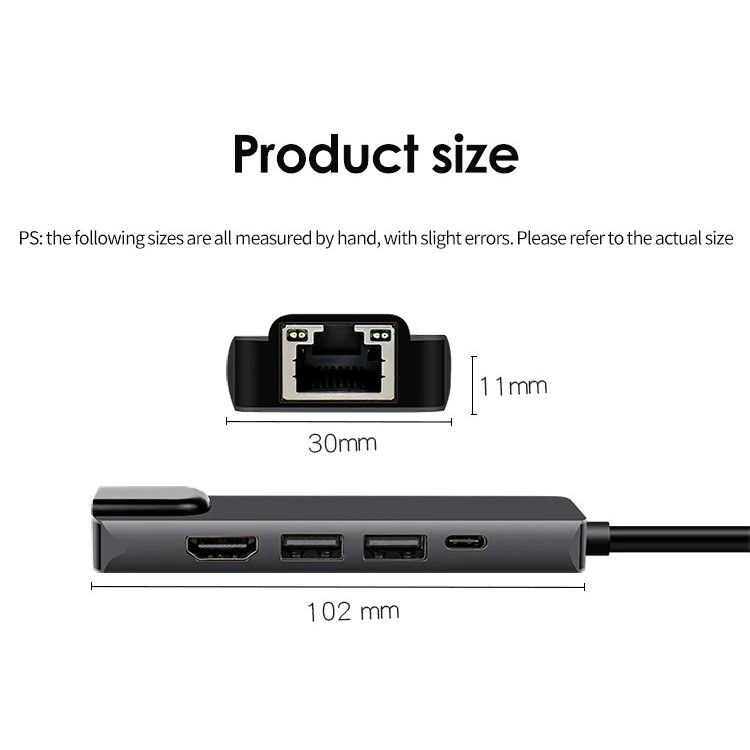 CÁP USB TYPE-C RA HDMI 4K, USB 2.0, CỔNG SẠC VÀ ETHERNET RJ45