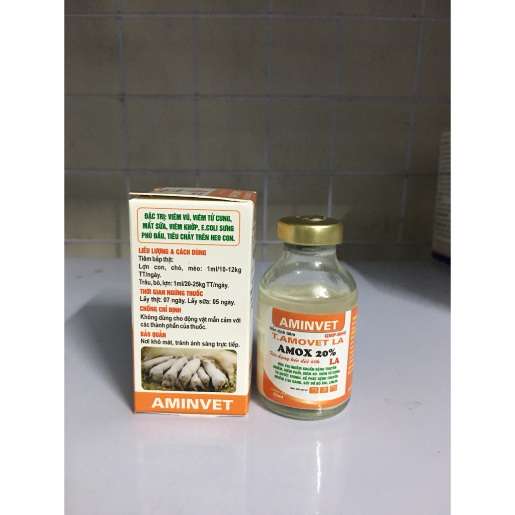 Amox20%/ amox 20% aminvet  chỉ dùng trong thú y