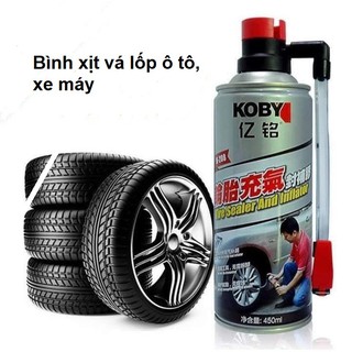 Bình xịt vá lốp khẩn cấp, sử dụng đợn giản không gây ô nhiễm, chai vá lốp không xăm ô tô, xe máy