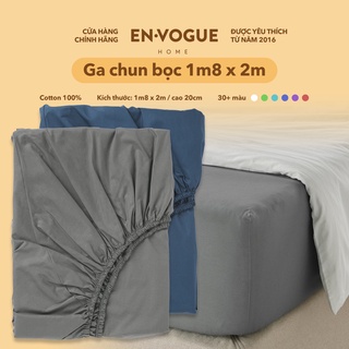 Ga drap giường 1m8x2m - ga drap chun bọc - chất liệu cotton 100% - chăn ga gối envogue home
