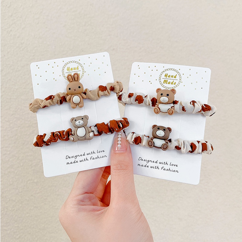 Dây Cột Tóc Co Giãn Hình Gấu/Thỏ Dễ Thương Phong Cách Hàn Quốc Cho Nữ