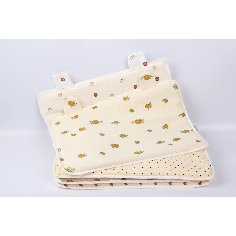 Gối cao su non thông hơi vỏ Muslin sợi tre cao cấp chống méo đầu và chống đổ mồ hôi đầu cho bé