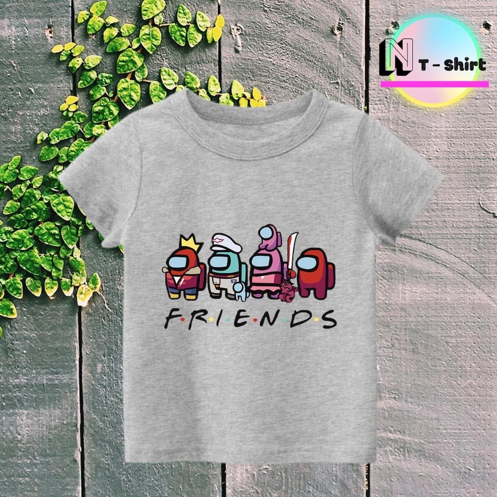 Áo phông bé trai và bé gái in hình Among US, Áo cotton xịn mặc mát thoải mái hình chất lượng 03