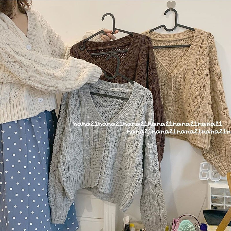 Áo Khoác Cardigan Nữ Len Thừng Siêu Xinh Chất Đẹp CN11 | BigBuy360 - bigbuy360.vn