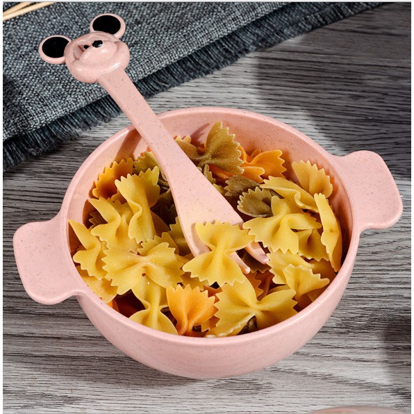 Bát ăn dặm lúa mạch tặng kèm thìa dĩa cho bé mẫu mới