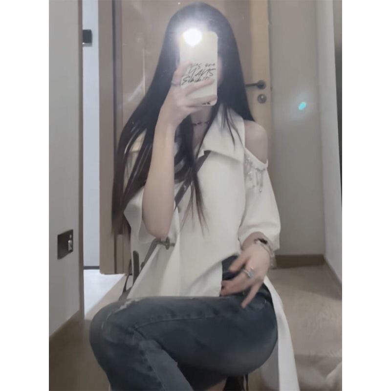 Áo polo Ngắn Tay Hở Vai Thời Trang Dành Cho Nữ