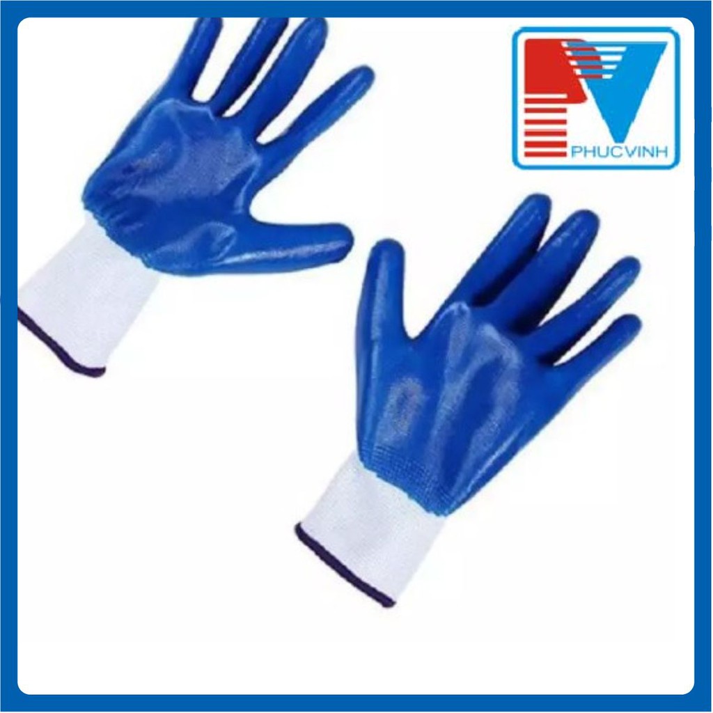 combo 12 đôi Găng tay phủ sơn xanh
