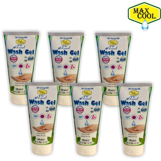 6 tubes rửa tay khô Max Cool 100ml