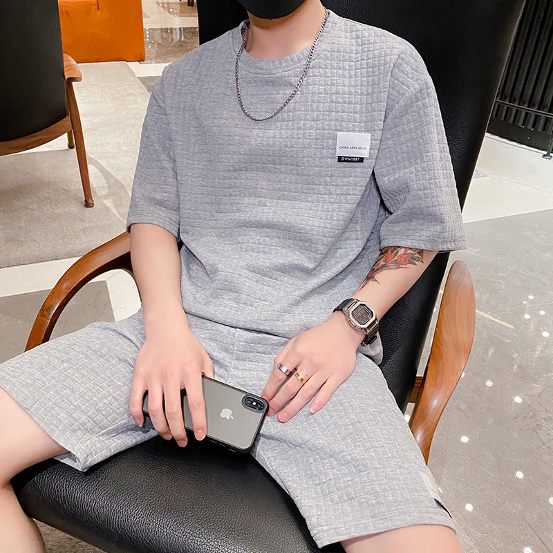 Set quần áo ngắn tay phong cách thể thao thời trang hè cho nam