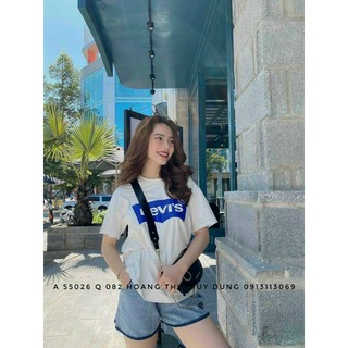 Áo thun nam nữ Unisex màu trắng in chữ Levi's