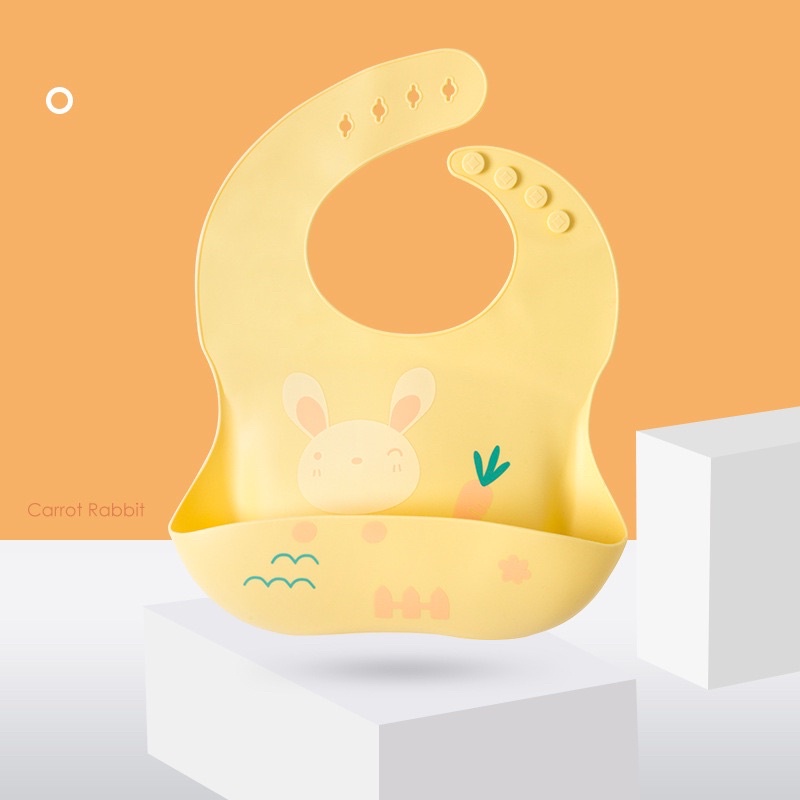 Yếm Ăn Dặm Silicon Muslintree Siêu Mềm, Họa Tiết Xinh Xắn, An Toàn Cho Bé