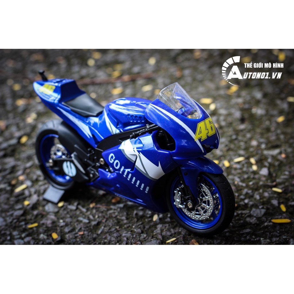 MÔ HÌNH XE MOTO GP TEAM GO NO.46 BLUE 1:12 CÓ ĐÈN NHẠC DIECAST METAL 5704