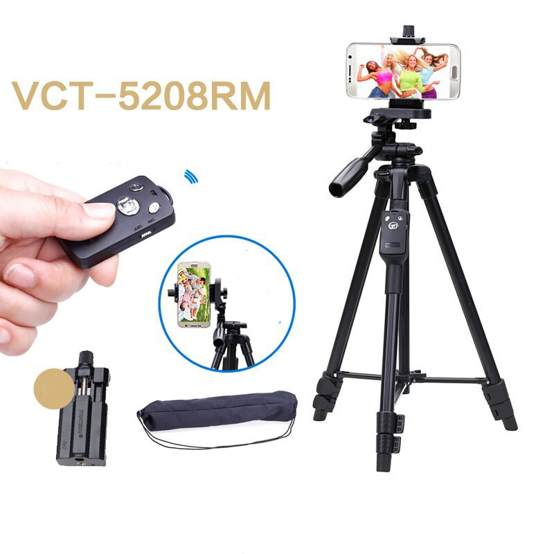 Giá đỡ Tripod cho điện thoại,MÁY ẢNH Yunteng VCT 5208 , LIVESTREAM ,CHỤP ẢNH , QUAY PHIM, HỌC ONLINE