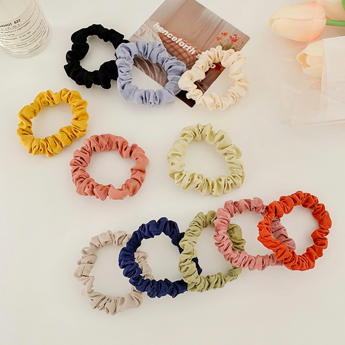 Set 10/20 Dây Buộc Tóc Co Giãn Màu Trơn Kiểu Dáng Thanh Lịch Thời Trang Cho Nữ
