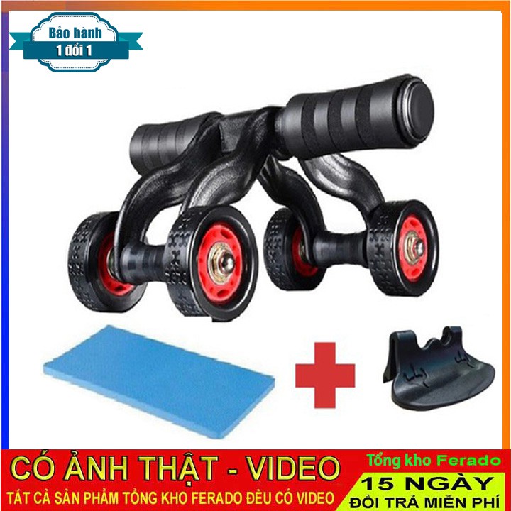 [Mã FAMAYMA2 giảm 10K đơn 50K] con lăn tập bụng 4 bánh - full box ( hàng loại 1)