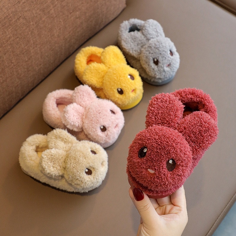 Dép giày bông hình thú cho bé trai bé gái đi trong nhà