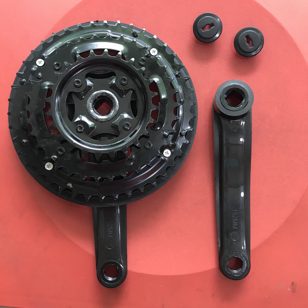 Giò Dĩa Đùi Dĩa Xe Đạp Thép 3 Tầng 24/34/42T-152mm Cốt Vuông