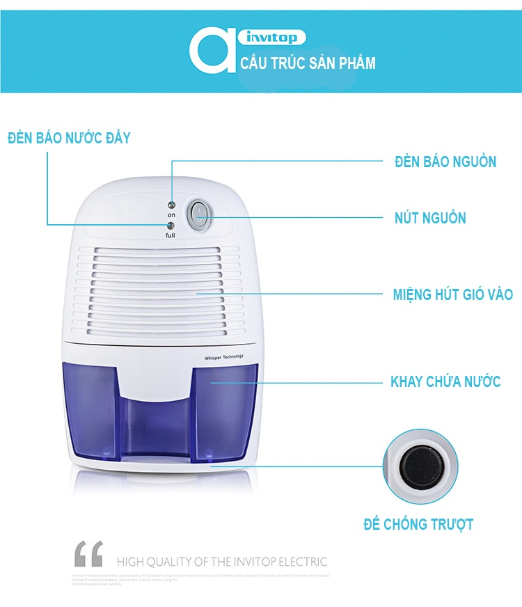 Máy Hút Ẩm Mini Dehumidifier, Loại Bỏ Mùi Ẩm Mốc Khó Chịu , Máy Chạy Êm - Tiết Kiệm Điện , Cung Cấp Không Khí Trong Lành