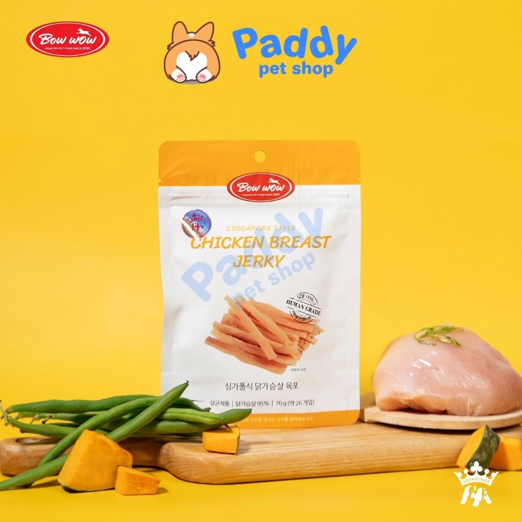 Thịt Sấy Bowwow Jerky Kiểu Singapore Snack Cho Chó (70g)