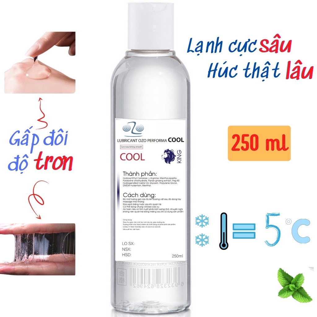 Gel bôi trơn Lubricant OZO performa cool - 250ml