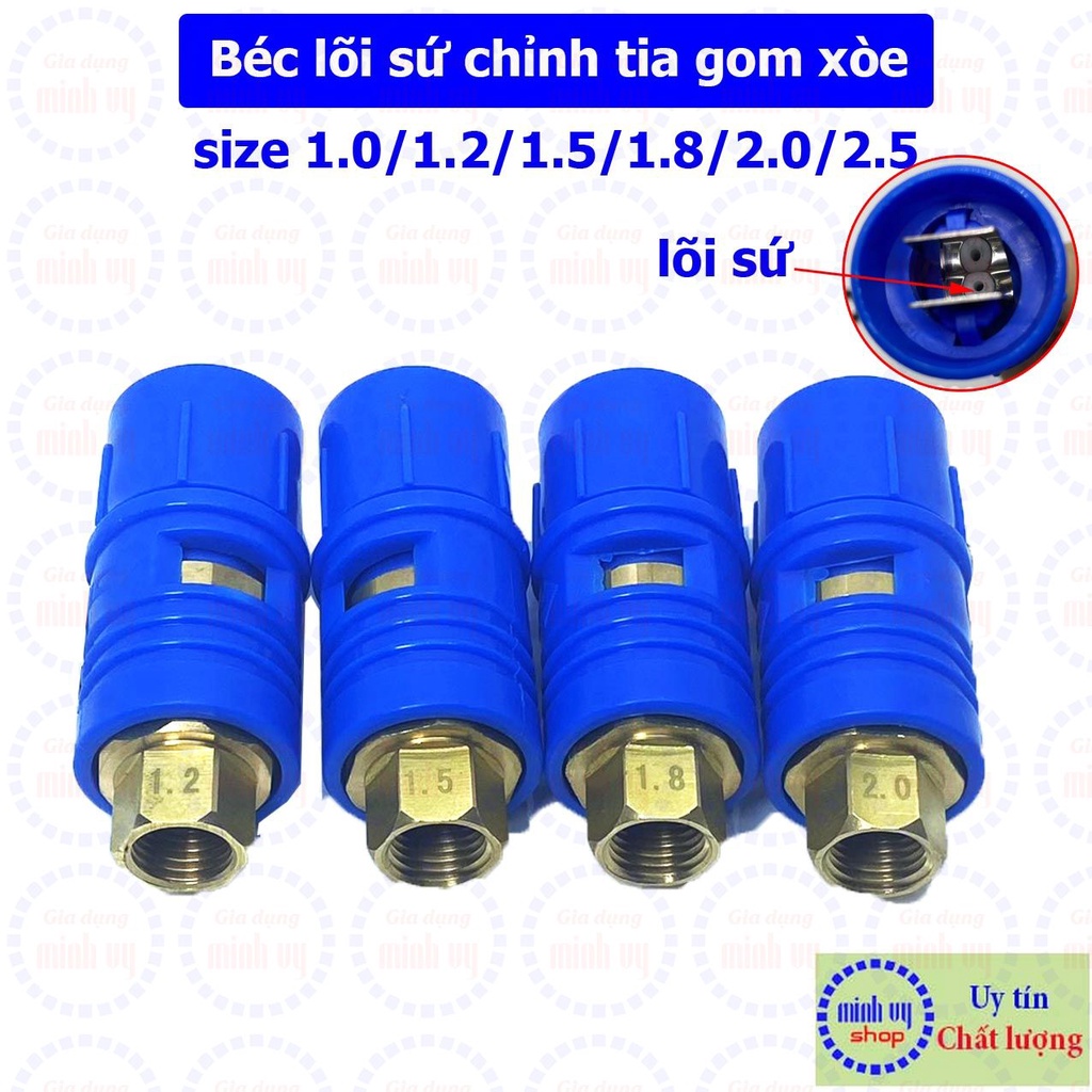 Béc xịt rửa xe cao áp mỏ vịt ĐÀI LOAN loại tốt lõi sứ Ren trong 14mmx1.5 - ĐIỀU CHỈNH TIA - béc cam rửa xe