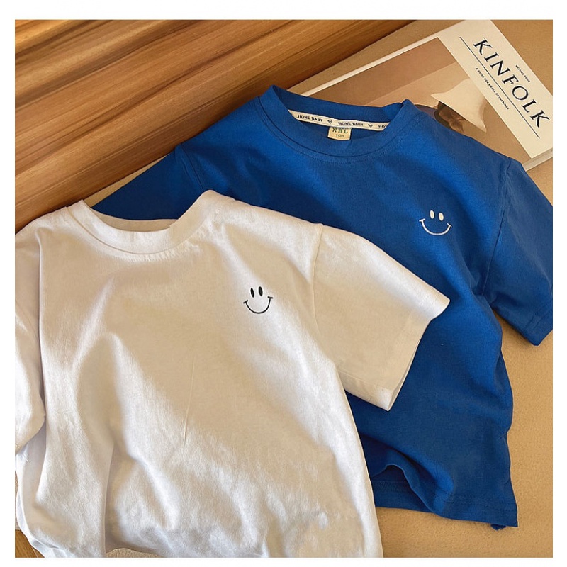 MNGRL Áo Thun Tay Ngắn Cotton Thời Trang Hàn Quốc Cho Bé Trai