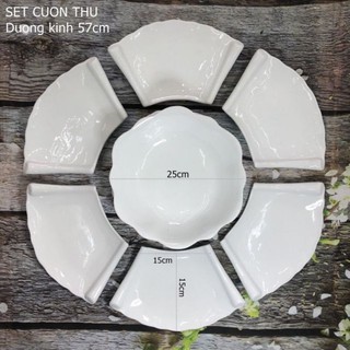 Bộ bát đĩa cuốn thư.Hàng sứ Bát Tràng đường kính 57cm