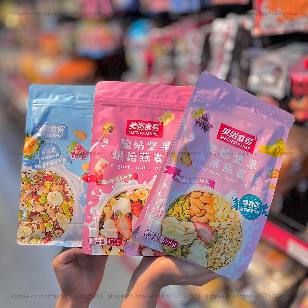 NGŨ CỐC SỮA CHUA MIX HOA QUẢ VÀ HẠT MEIZHOUSHIKE