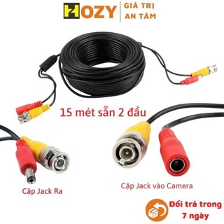Dây cáp liền nguồn 15m cho camera analog có sẵn 2 đầu jack nối