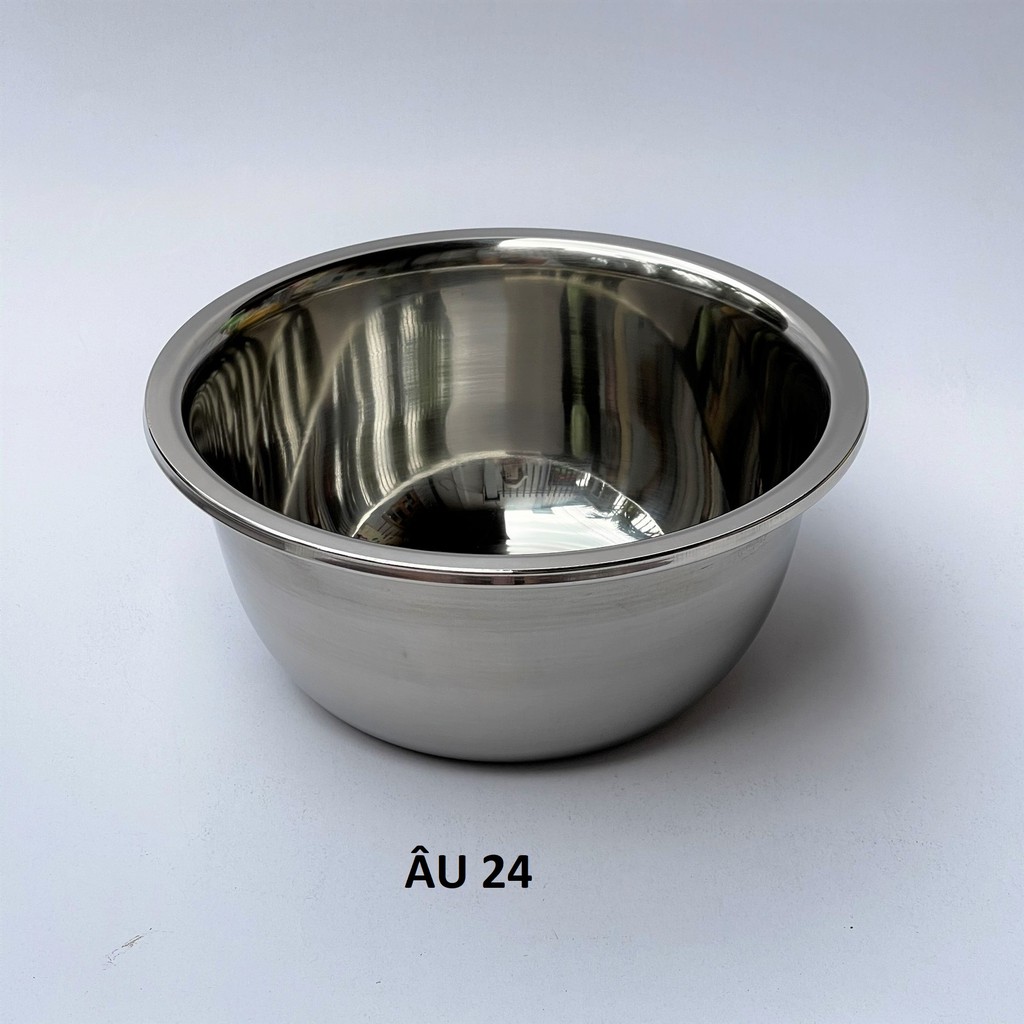 Âu inox trộn bột, đánh trứng thau inox trộn salad size 22, 24, 26, 28, 30 cm