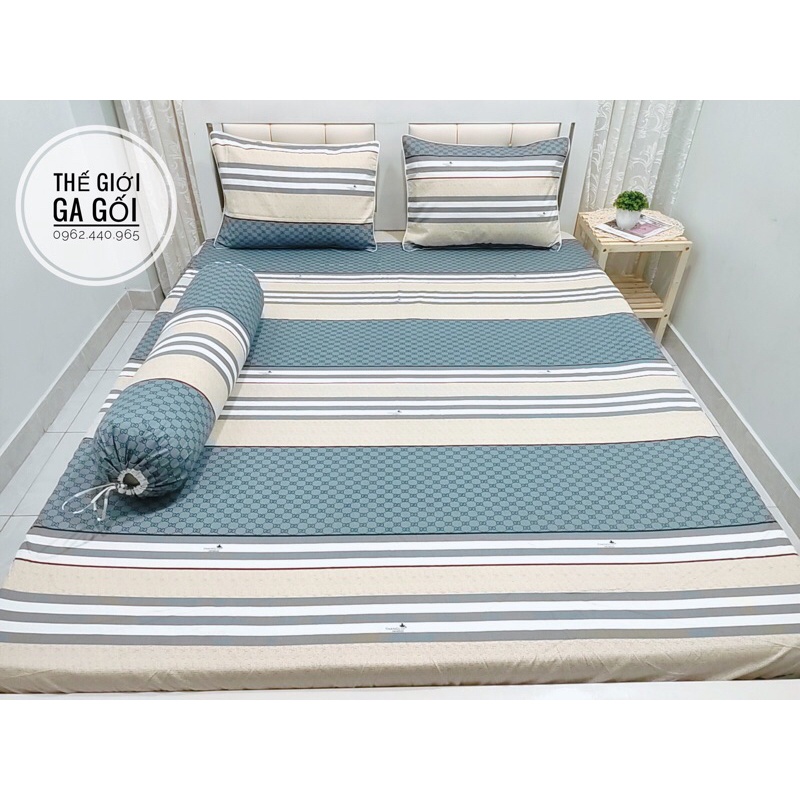 Bộ Drap Cotton Thắng lợi hàng chuẩn có in Logo ( 1ga + 3 vỏ gối) | BigBuy360 - bigbuy360.vn