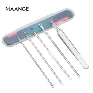 MAANGE Bộ 5 dụng cụ nặn mụn Có Nhíp