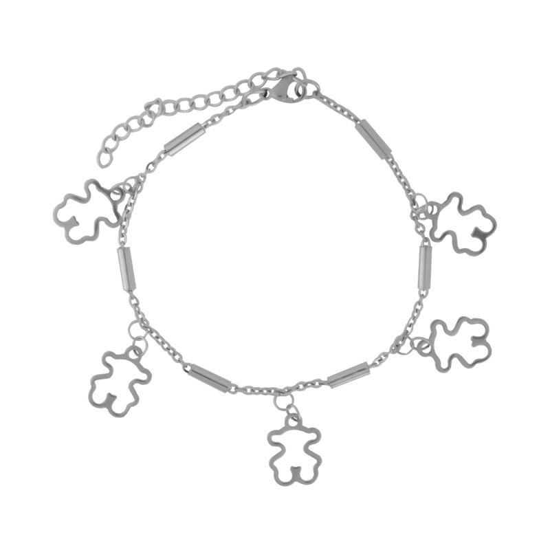 Vòng Tay Kim Loại Mặt Hình Gấu Cho Bé