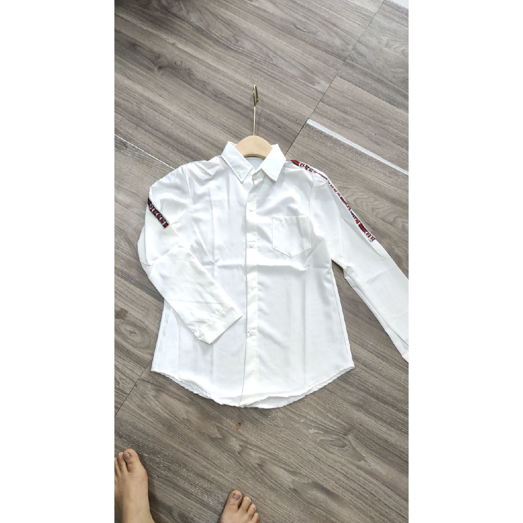 áo somi trơn viền chữ