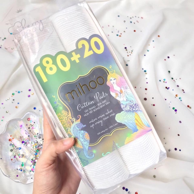 Bông tẩy trang Mihoo cotton 200 miếng