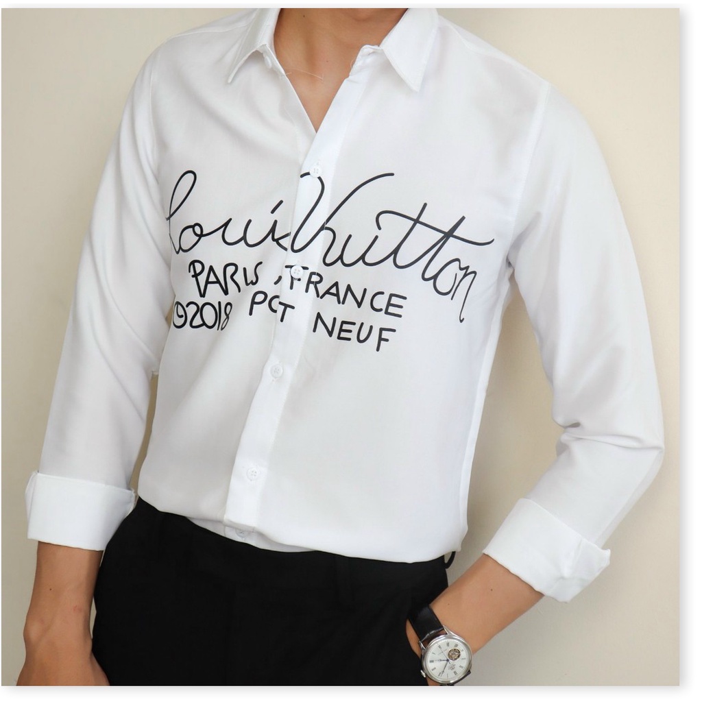 Áo sơ mi in thêu dài tay dành cho nam giới cực phong cách , hot 2021 KHANH AN