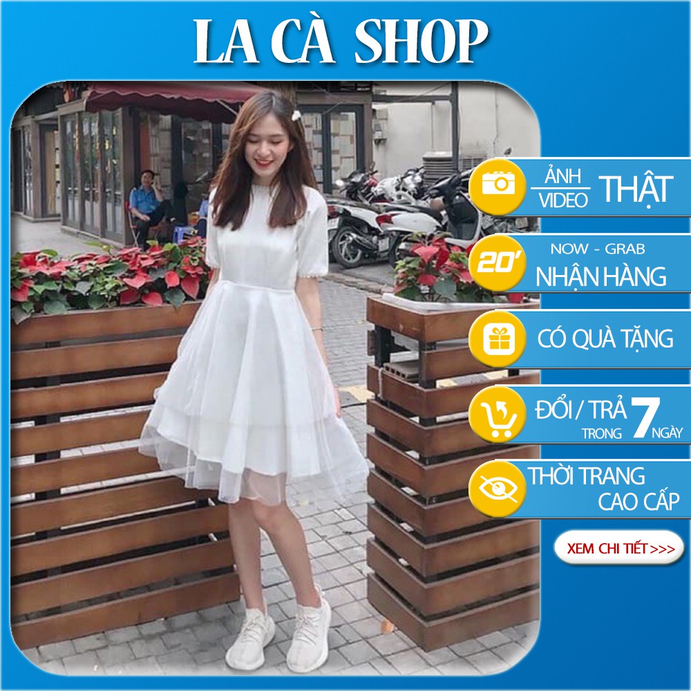 [HÀNG CÓ SẴN] Đầm công chúa dự tiệc so cute -Váy trắng tiểu thư siêu xinh