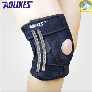 tt Băng đầu gối thể thao Aolikes 7618 Hỗ trợ Gym, Tennis, Đá bóng, Cầu lông, Bóng chuyền Đệm silicon và 4 nẹp lò xo